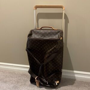 Louis Vuitton Monogram Canvas Rolling Carry-On in Brown and Tan